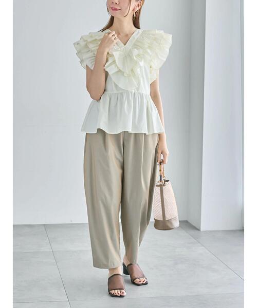 Te chichi（テチチ）の「ギャザーフリルペプラムブラウス（シャツ/ブラウス・レディース・ブラック/ピンク/オフホワイト・F）」の11枚目の写真