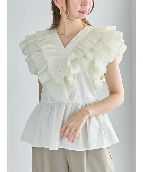 Te chichi（テチチ）の「ギャザーフリルペプラムブラウス（シャツ/ブラウス・レディース・ブラック/ピンク/オフホワイト・F）」の12枚目の写真