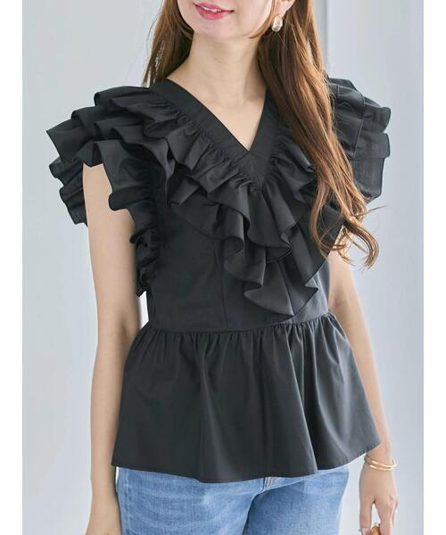 Te chichi（テチチ）の「ギャザーフリルペプラムブラウス（シャツ/ブラウス・レディース・ブラック/ピンク/オフホワイト・F）」の22枚目の写真