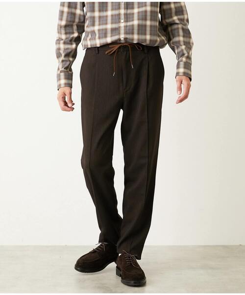 MEN'S MELROSE(メンズメルローズ)の「ラナテックヘリンボーン | クリースステッチテーパードパンツ(その他パンツ・メンズ・チャコールグレー/ブラウン/ネイビー・4/3/2/5)」の3枚目の写真