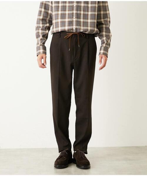 MEN'S MELROSE(メンズメルローズ)の「ラナテックヘリンボーン | クリースステッチテーパードパンツ(その他パンツ・メンズ・チャコールグレー/ブラウン/ネイビー・4/3/2/5)」の4枚目の写真