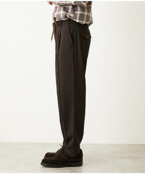 MEN'S MELROSE(メンズメルローズ)の「ラナテックヘリンボーン | クリースステッチテーパードパンツ(その他パンツ・メンズ・チャコールグレー/ブラウン/ネイビー・4/3/2/5)」の5枚目の写真