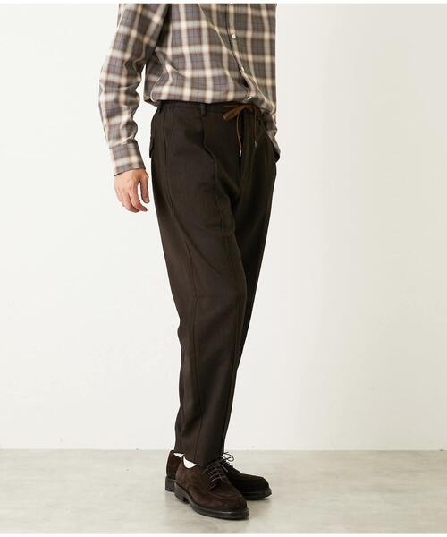 MEN'S MELROSE(メンズメルローズ)の「ラナテックヘリンボーン | クリースステッチテーパードパンツ(その他パンツ・メンズ・チャコールグレー/ブラウン/ネイビー・4/3/2/5)」の13枚目の写真