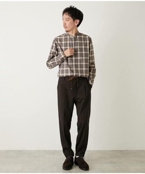 MEN'S MELROSE(メンズメルローズ)の「ラナテックヘリンボーン | クリースステッチテーパードパンツ(その他パンツ・メンズ・チャコールグレー/ブラウン/ネイビー・4/3/2/5)」の15枚目の写真