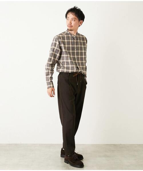 MEN'S MELROSE(メンズメルローズ)の「ラナテックヘリンボーン | クリースステッチテーパードパンツ(その他パンツ・メンズ・チャコールグレー/ブラウン/ネイビー・4/3/2/5)」の16枚目の写真