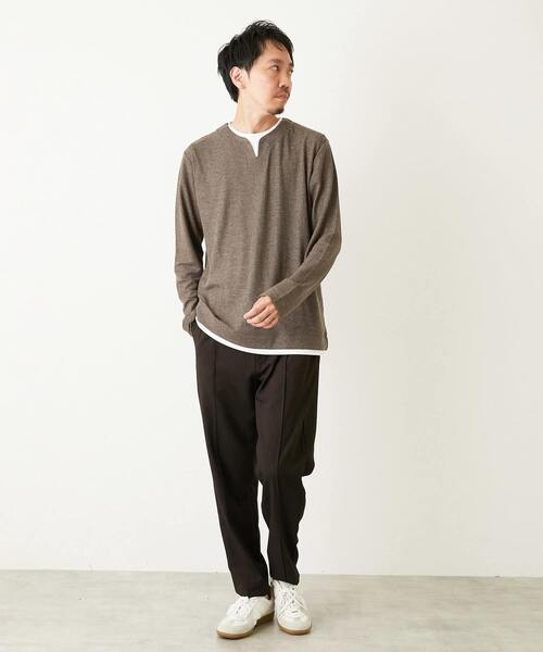 MEN'S MELROSE(メンズメルローズ)の「ラナテックヘリンボーン | クリースステッチテーパードパンツ(その他パンツ・メンズ・チャコールグレー/ブラウン/ネイビー・4/3/2/5)」の17枚目の写真