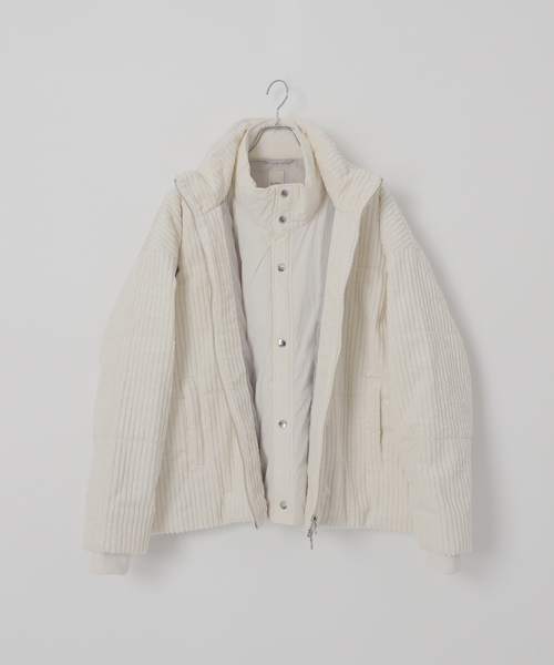 B.C STOCK（ベーセーストック）の「【Deux Allures/ドゥ アリュール】オニコール レイヤードショートブルゾン（ブルゾン・メンズ・オレンジ/アイボリー・MEDIUM/LARGE）」の2枚目の写真