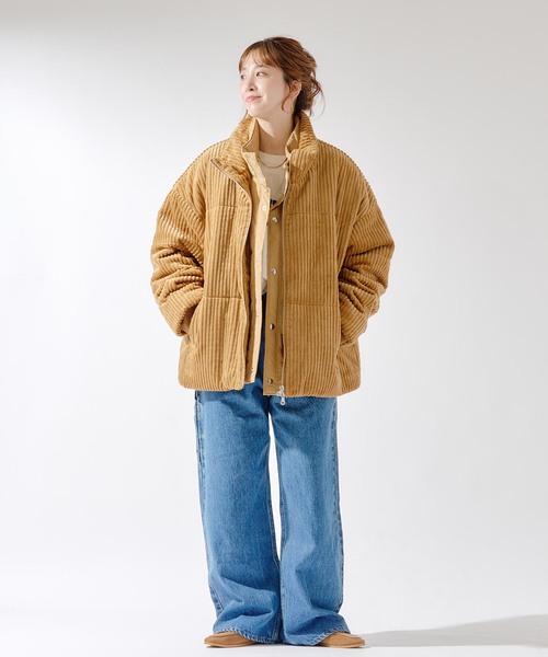 B.C STOCK（ベーセーストック）の「【Deux Allures/ドゥ アリュール】オニコール レイヤードショートブルゾン（ブルゾン・メンズ・オレンジ/アイボリー・MEDIUM/LARGE）」の3枚目の写真