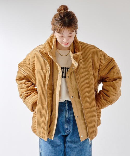 B.C STOCK（ベーセーストック）の「【Deux Allures/ドゥ アリュール】オニコール レイヤードショートブルゾン（ブルゾン・メンズ・オレンジ/アイボリー・MEDIUM/LARGE）」の6枚目の写真