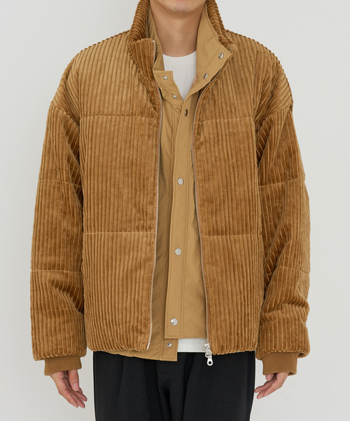 B.C STOCK（ベーセーストック）の「【Deux Allures/ドゥ アリュール】オニコール レイヤードショートブルゾン（ブルゾン・メンズ・オレンジ/アイボリー・MEDIUM/LARGE）」の9枚目の写真