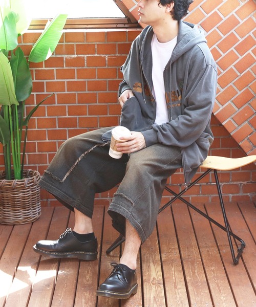 8(eight)(エイト)の「ヴィンテージ加工ロゴ刺繍ZIPパーカー(パーカー・メンズ・チャコールグレー/カーキ/ピンク・MEDIUM/LARGE)」の16枚目の写真