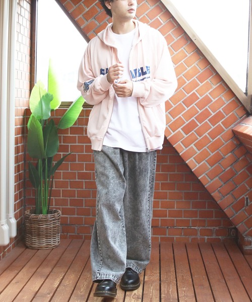 8(eight)(エイト)の「ヴィンテージ加工ロゴ刺繍ZIPパーカー(パーカー・メンズ・チャコールグレー/カーキ/ピンク・MEDIUM/LARGE)」の21枚目の写真