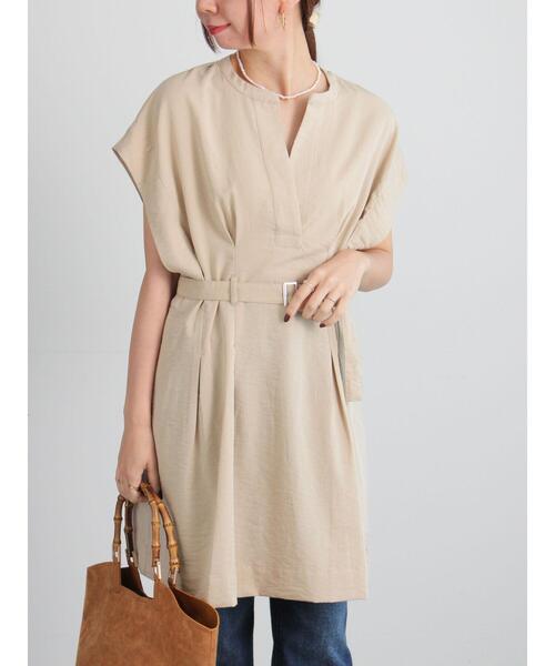 Te chichi(テチチ)の「ミリタリーチュニックシャツ(チュニック・レディース・カーキ/ブラック/ベージュ・F)」の1枚目の写真