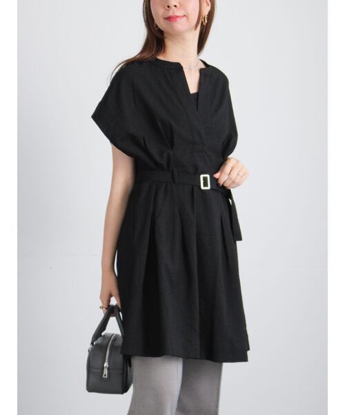 Te chichi(テチチ)の「ミリタリーチュニックシャツ(チュニック・レディース・カーキ/ブラック/ベージュ・F)」の2枚目の写真