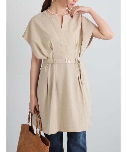 Te chichi(テチチ)の「ミリタリーチュニックシャツ(チュニック・レディース・カーキ/ブラック/ベージュ・F)」の6枚目の写真