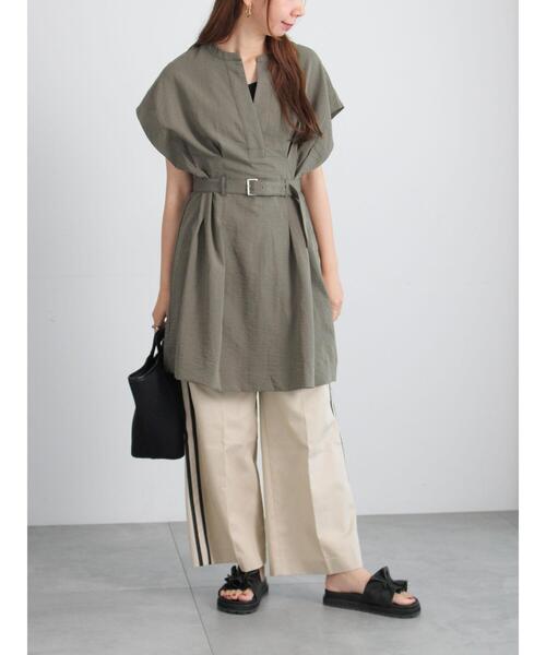 Te chichi(テチチ)の「ミリタリーチュニックシャツ(チュニック・レディース・カーキ/ブラック/ベージュ・F)」の7枚目の写真