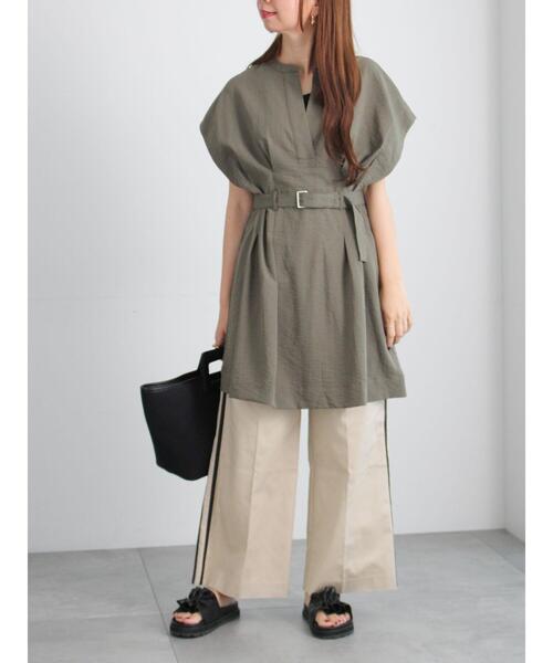 Te chichi(テチチ)の「ミリタリーチュニックシャツ(チュニック・レディース・カーキ/ブラック/ベージュ・F)」の8枚目の写真