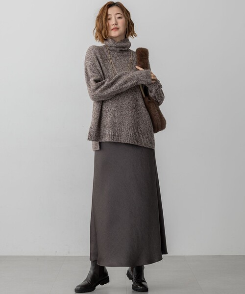 セール】【VERY11月号掲載/洗える】ヴィンテージダブルサテン ナロー