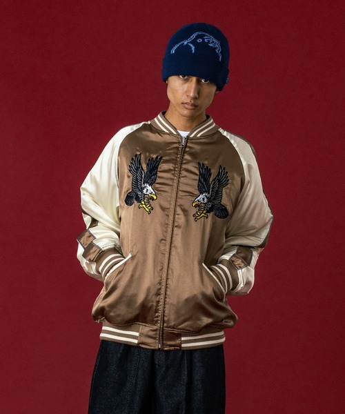 SAPEur REVERSIBLE SOUVENIR JKT XL スカジャン REVERSIBLE SOUVENIR JACKET(スカジャン)|XLARGE(エクストラ
