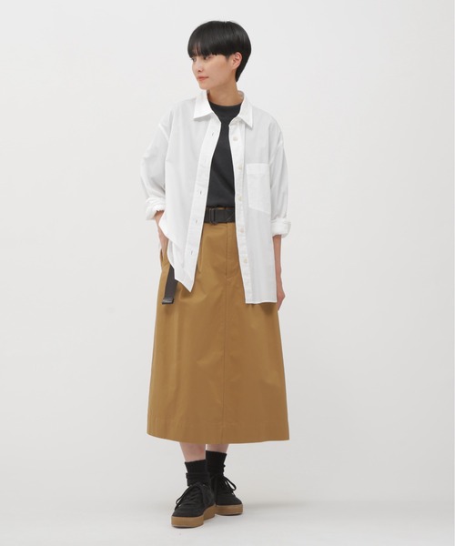 MHL.（エムエイチエル）の「WASHED CHINO COTTON（スカート・レディース・ブラック/ライトブラウン・3/2/1/0）」の8枚目の写真