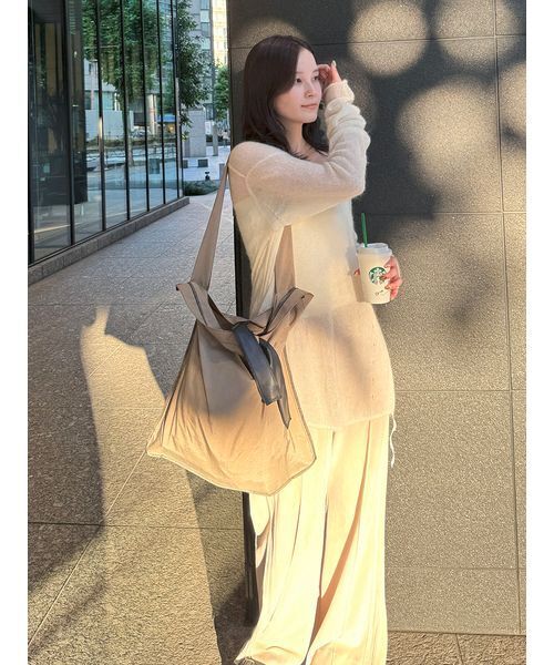 styling/（スタイリング）の「シアーニットプルオーバー（ニット/セーター・レディース・ライトピンク/ブラック/オフホワイト・F）」の8枚目の写真