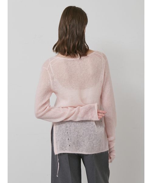 styling/（スタイリング）の「シアーニットプルオーバー（ニット/セーター・レディース・ライトピンク/ブラック/オフホワイト・F）」の10枚目の写真