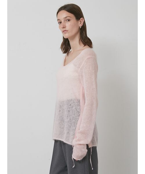 styling/（スタイリング）の「シアーニットプルオーバー（ニット/セーター・レディース・ライトピンク/ブラック/オフホワイト・F）」の11枚目の写真