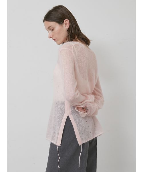 styling/（スタイリング）の「シアーニットプルオーバー（ニット/セーター・レディース・ライトピンク/ブラック/オフホワイト・F）」の12枚目の写真