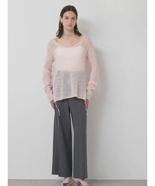 styling/（スタイリング）の「シアーニットプルオーバー（ニット/セーター・レディース・ライトピンク/ブラック/オフホワイト・F）」の15枚目の写真