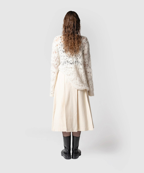 muller of yoshiokubo（ミュラーオブヨシオクボ）の「muller of yoshiokubo ミュラーオブヨシオクボ / MOHAIR LACE FRILLED TOP モヘアレースフリルドトップス / MLF25802（ニット/セーター・レディース・アイボリー/ブラック/ブラウン・36/38）」の9枚目の写真