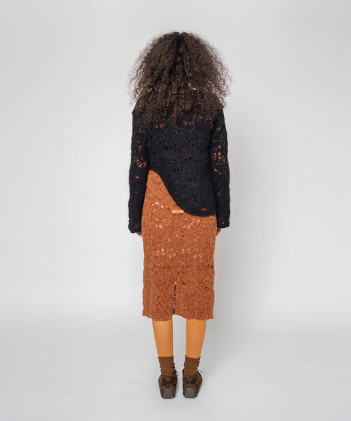 muller of yoshiokubo（ミュラーオブヨシオクボ）の「muller of yoshiokubo ミュラーオブヨシオクボ / MOHAIR LACE FRILLED TOP モヘアレースフリルドトップス / MLF25802（ニット/セーター・レディース・アイボリー/ブラック/ブラウン・36/38）」の12枚目の写真