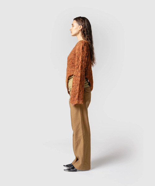 muller of yoshiokubo（ミュラーオブヨシオクボ）の「muller of yoshiokubo ミュラーオブヨシオクボ / MOHAIR LACE FRILLED TOP モヘアレースフリルドトップス / MLF25802（ニット/セーター・レディース・アイボリー/ブラック/ブラウン・36/38）」の14枚目の写真