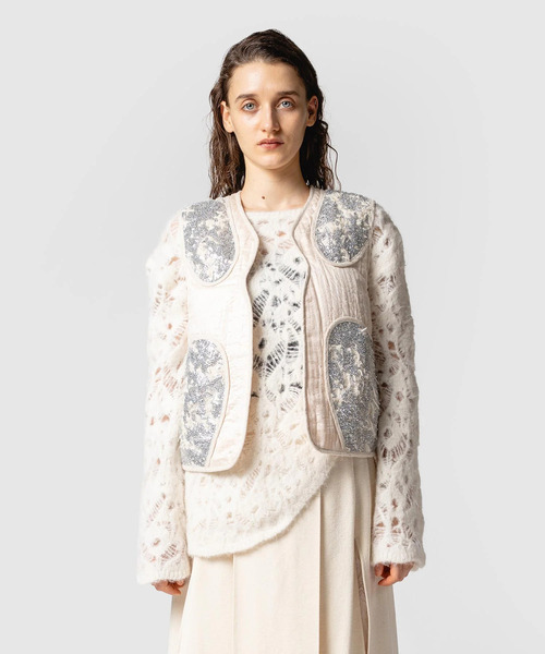 muller of yoshiokubo（ミュラーオブヨシオクボ）の「muller of yoshiokubo ミュラーオブヨシオクボ / MOHAIR LACE FRILLED TOP モヘアレースフリルドトップス / MLF25802（ニット/セーター・レディース・アイボリー/ブラック/ブラウン・36/38）」の19枚目の写真