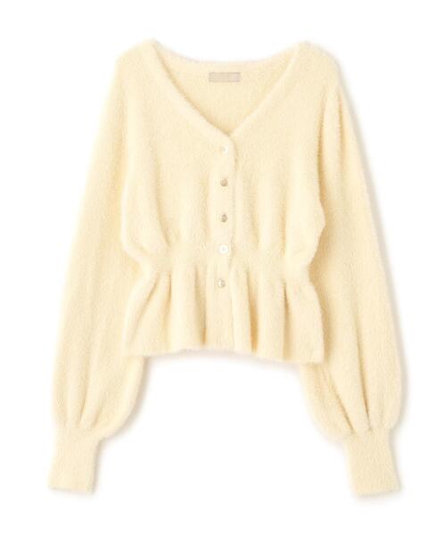 FREE'S MART（フリーズマート）の「◇ショートシャギーペプラムニットカーディガン【動画有】（ニット/セーター・レディース・ピンク/ホワイト/イエロー/グレー/ネイビー・FREE）」の15枚目の写真