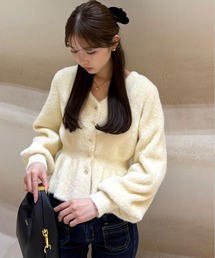 FREE'S MART | ◇ショートシャギーペプラムニットカーディガン【動画有】(ニット/セーター)