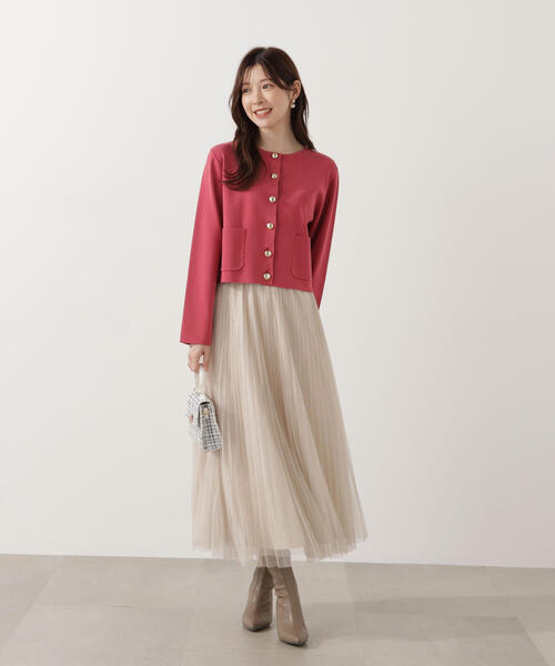 PROPORTION BODY DRESSING（プロポーションボディドレッシング）の「【青島心さん着用】＜ハンドウォッシャブル＞シルク混ニットカーディガン / 1215274900（カーディガン/ボレロ・レディース・ホワイト系その他/ピンク/ブルー/ブラック・FREE）」の9枚目の写真