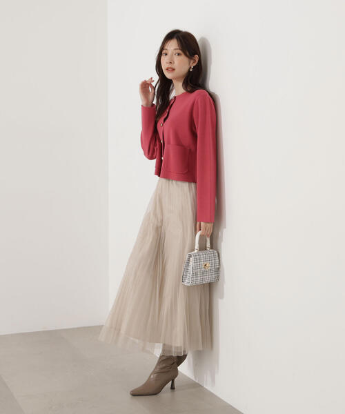 PROPORTION BODY DRESSING（プロポーションボディドレッシング）の「【青島心さん着用】＜ハンドウォッシャブル＞シルク混ニットカーディガン / 1215274900（カーディガン/ボレロ・レディース・ホワイト系その他/ピンク/ブルー/ブラック・FREE）」の10枚目の写真