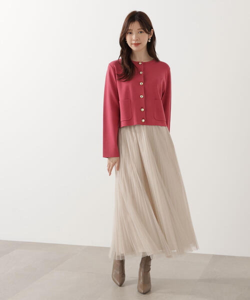 PROPORTION BODY DRESSING（プロポーションボディドレッシング）の「【青島心さん着用】＜ハンドウォッシャブル＞シルク混ニットカーディガン / 1215274900（カーディガン/ボレロ・レディース・ホワイト系その他/ピンク/ブルー/ブラック・FREE）」の11枚目の写真