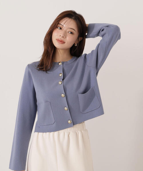 PROPORTION BODY DRESSING（プロポーションボディドレッシング）の「【青島心さん着用】＜ハンドウォッシャブル＞シルク混ニットカーディガン / 1215274900（カーディガン/ボレロ・レディース・ホワイト系その他/ピンク/ブルー/ブラック・FREE）」の22枚目の写真