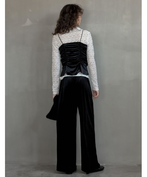 Re:EDIT（リエディ）の「[2025AW COLLECTION][低身長/高身長サイズ有]カットベロアドロストリラクシーパンツ（その他パンツ・レディース・ブラック/グレー/モカ/ネイビー・SHORT/MEDIUM/TALL/LARGE）」の8枚目の写真
