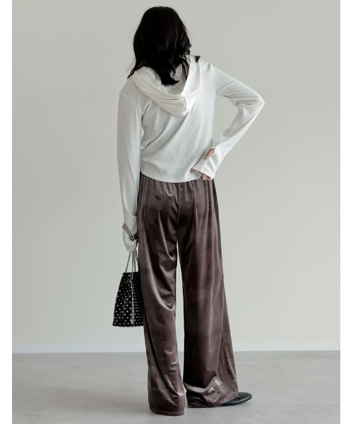 Re:EDIT（リエディ）の「[2025AW COLLECTION][低身長/高身長サイズ有]カットベロアドロストリラクシーパンツ（その他パンツ・レディース・ブラック/グレー/モカ/ネイビー・SHORT/MEDIUM/TALL/LARGE）」の14枚目の写真