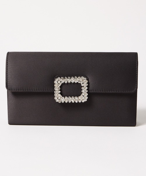 AIMER（エメ）の「スクエアビジューパーツサテンクラッチバッグ（クラッチバッグ・レディース・キャメル/ダークグリーン/ブラック・FREE）」の16枚目の写真