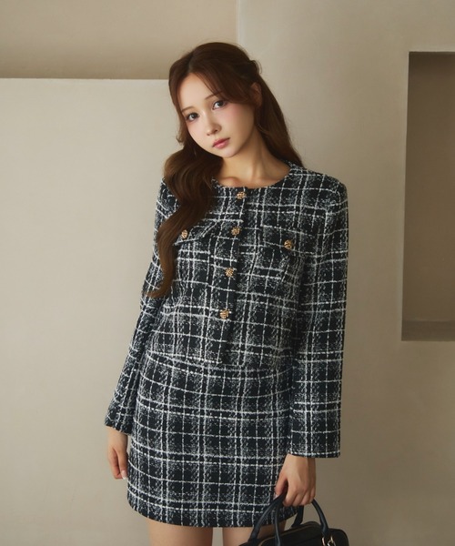 セール】チェック柄ツイードセットアップ（セットアップ）｜TITTY&CO