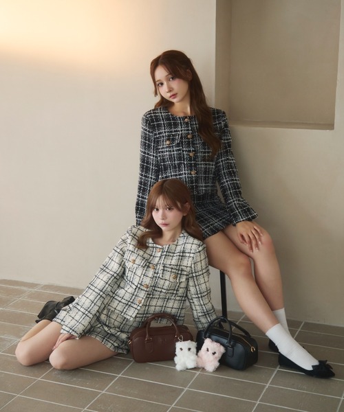 ツィード　セットアップ セットアップ ツイードジャケット＋ツイードショートパンツ