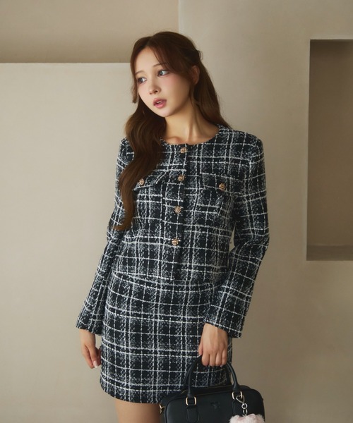 セール】チェック柄ツイードセットアップ（セットアップ）｜TITTY&CO