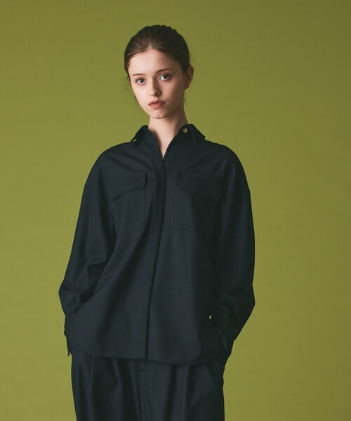 GRACE CLASS(グレースクラス)の「ウールミリタリーシャツ(シャツ/ブラウス・レディース・キナリ/ブラック・38/36)」の2枚目の写真