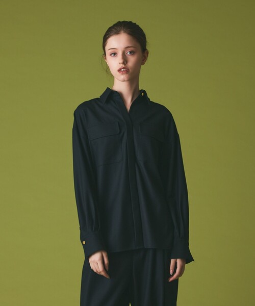 GRACE CLASS(グレースクラス)の「ウールミリタリーシャツ(シャツ/ブラウス・レディース・キナリ/ブラック・38/36)」の10枚目の写真