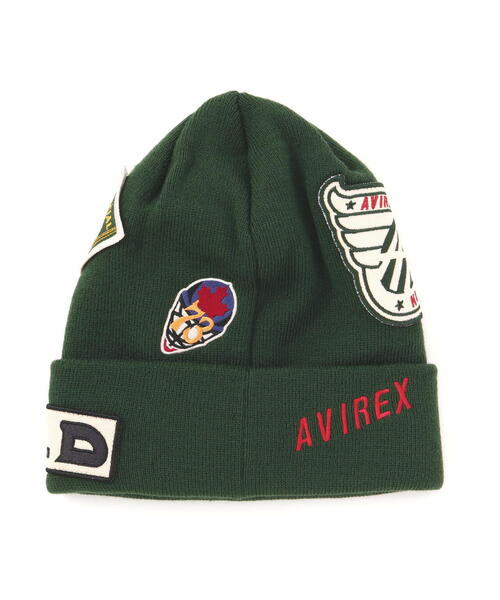 AVIREX（アヴィレックス）の「VARSITY RANDOM PATCH KNIT WATCH / バーシティー ランダムパッチ ニットワッチ / AVIREX / アヴィレックス（ニットキャップ/ビーニー・メンズ・ブラック/ホワイト系2/モスグリーン・F）」の14枚目の写真