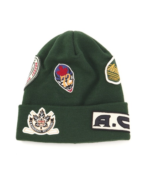 AVIREX（アヴィレックス）の「VARSITY RANDOM PATCH KNIT WATCH / バーシティー ランダムパッチ ニットワッチ / AVIREX / アヴィレックス（ニットキャップ/ビーニー・メンズ・ブラック/ホワイト系2/モスグリーン・F）」の13枚目の写真