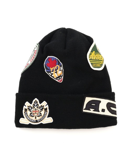 AVIREX（アヴィレックス）の「VARSITY RANDOM PATCH KNIT WATCH / バーシティー ランダムパッチ ニットワッチ / AVIREX / アヴィレックス（ニットキャップ/ビーニー・メンズ・ブラック/ホワイト系2/モスグリーン・F）」の7枚目の写真